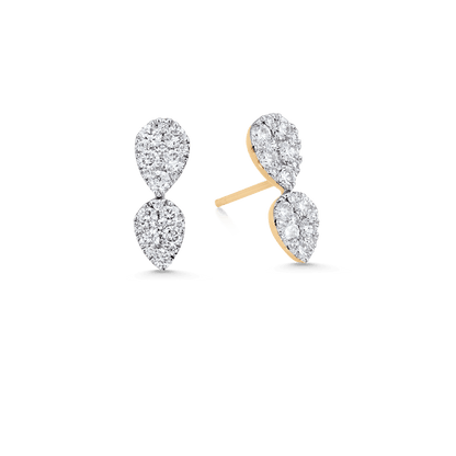 0.72 TCW Round Moissanite Diamond Cluster Earrings - farrellouise