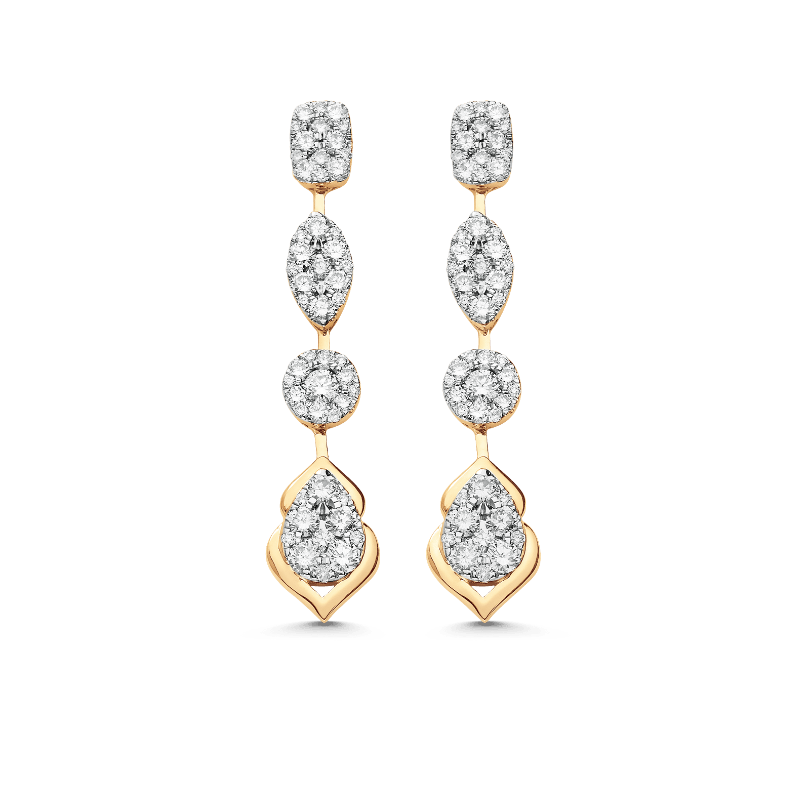 1.44 TCW Round Moissanite Diamond Drop Earrings - farrellouise