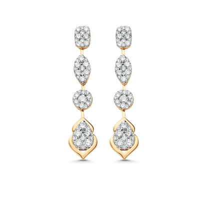 1.44 TCW Round Moissanite Diamond Drop Earrings - farrellouise