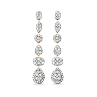 3.06 TCW Round Moissanite Diamond Drop Earrings - farrellouise