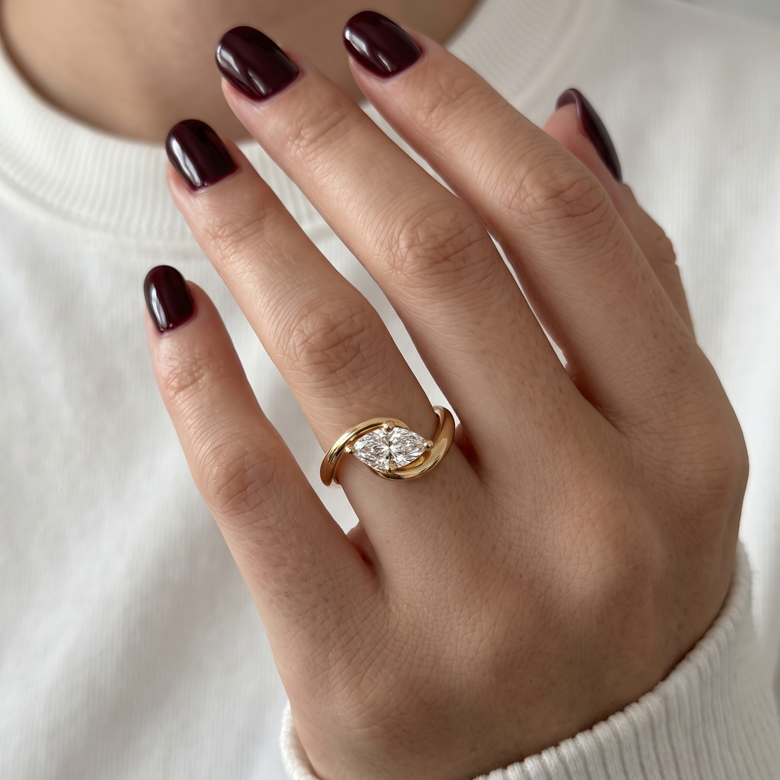 Rosalyn - Marquise Cut Lab Diamond Rapture Solitaire Ring