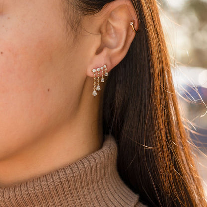 2.34TCW Moissanite Dangle Drop Earrings - farrellouise