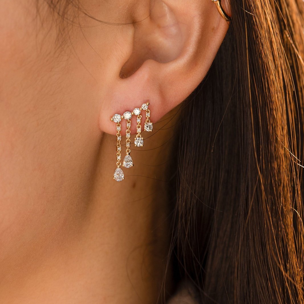 2.34TCW Moissanite Dangle Drop Earrings - farrellouise