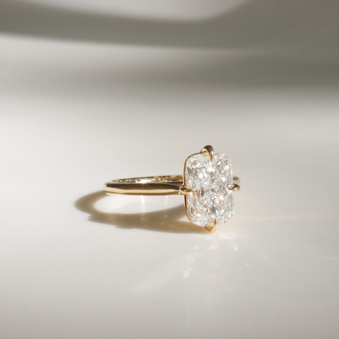 Serinda - Elongated Cushion Cut Lab Diamond Solitaire Engagement Ring
