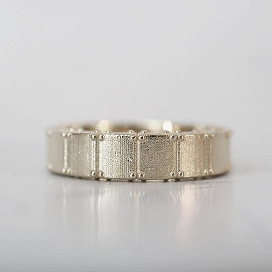 Classic Shield Textured Men's Wedding Band - farrellouise