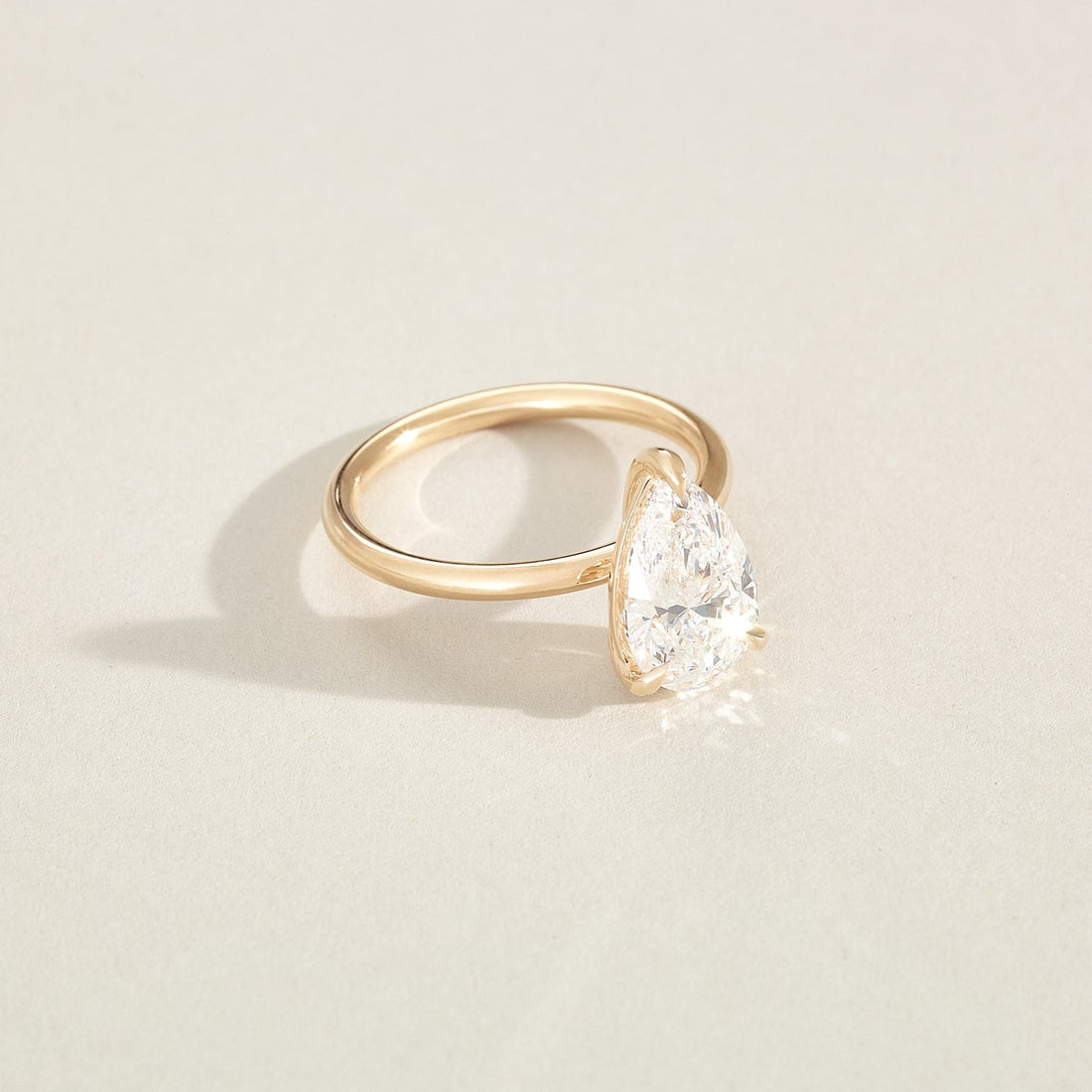 Tantoo - Pear Cut Lab Diamond Solitaire Engagement Ring