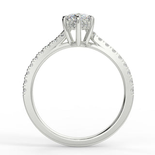 0.90 CT Marquise Moissanite Pave Setting Engagement Ring - farrellouise