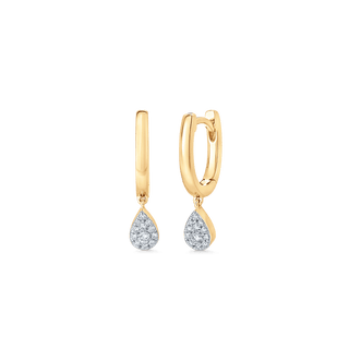 0.14 TCW Round Moissanite Diamond Drop Huggie Earrings - farrellouise
