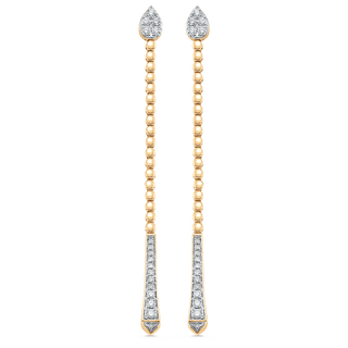 0.41 TCW Round Moissanite Diamond Long Drop Earrings - farrellouise