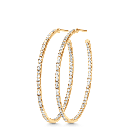 1.37 TCW Round Moissanite Diamond Hoop Earrings - farrellouise