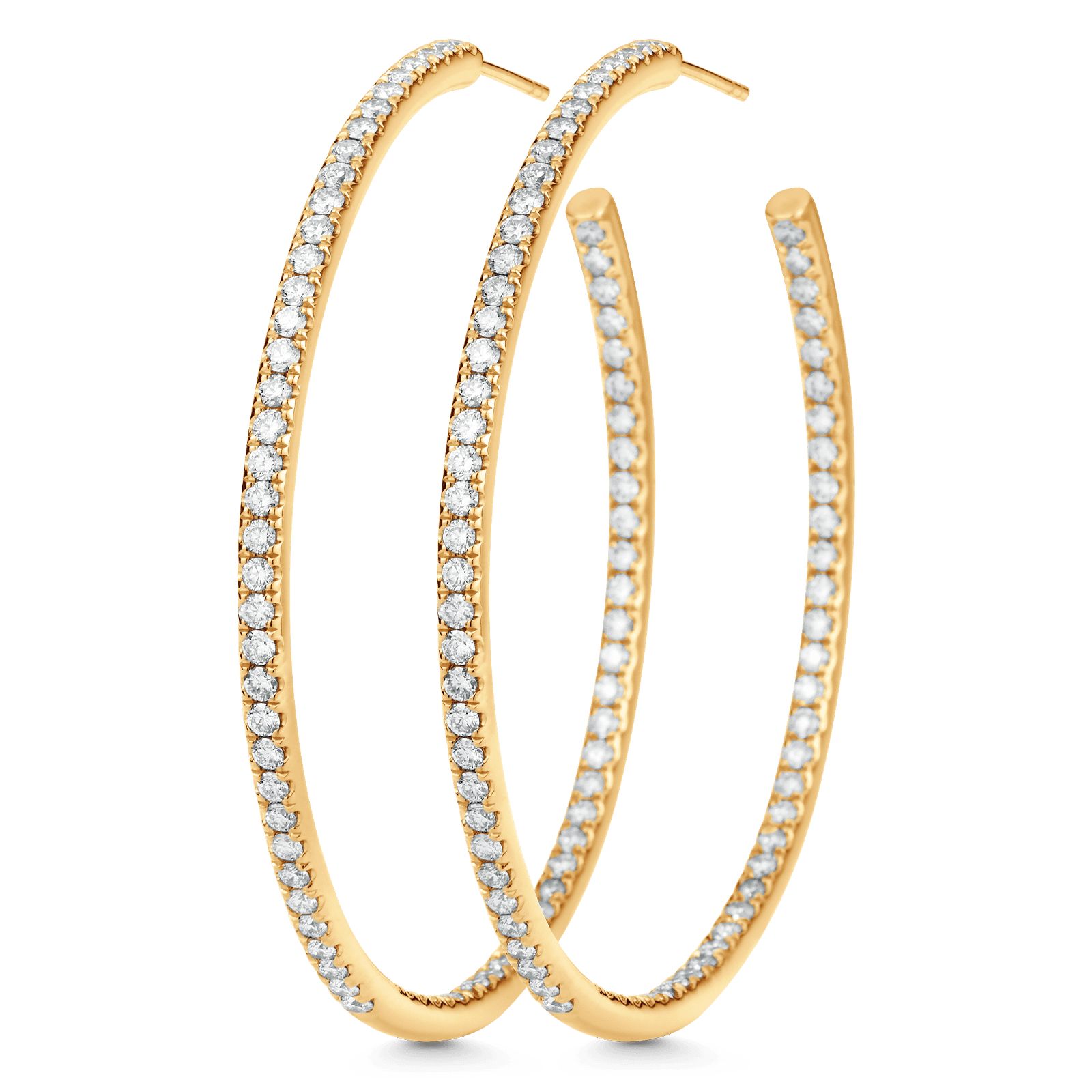 2.25 TCW Round Moissanite Diamond Inside Out Hoop Earrings - farrellouise