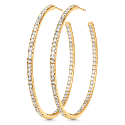 2.25 TCW Round Moissanite Diamond Inside Out Hoop Earrings - farrellouise