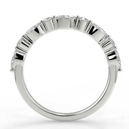 0.95 TCW Round & Marquise Moissanite Alternative Stone Wedding Band - farrellouise