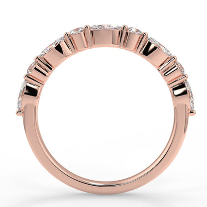 0.95 TCW Round & Marquise Moissanite Alternative Stone Wedding Band - farrellouise