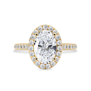 2.40 CT Oval Moissanite Halo Pave Setting Engagement Ring - farrellouise