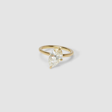 Yootha - Pear Cut Lab Diamond Tilted Solitaire Engagement Ring