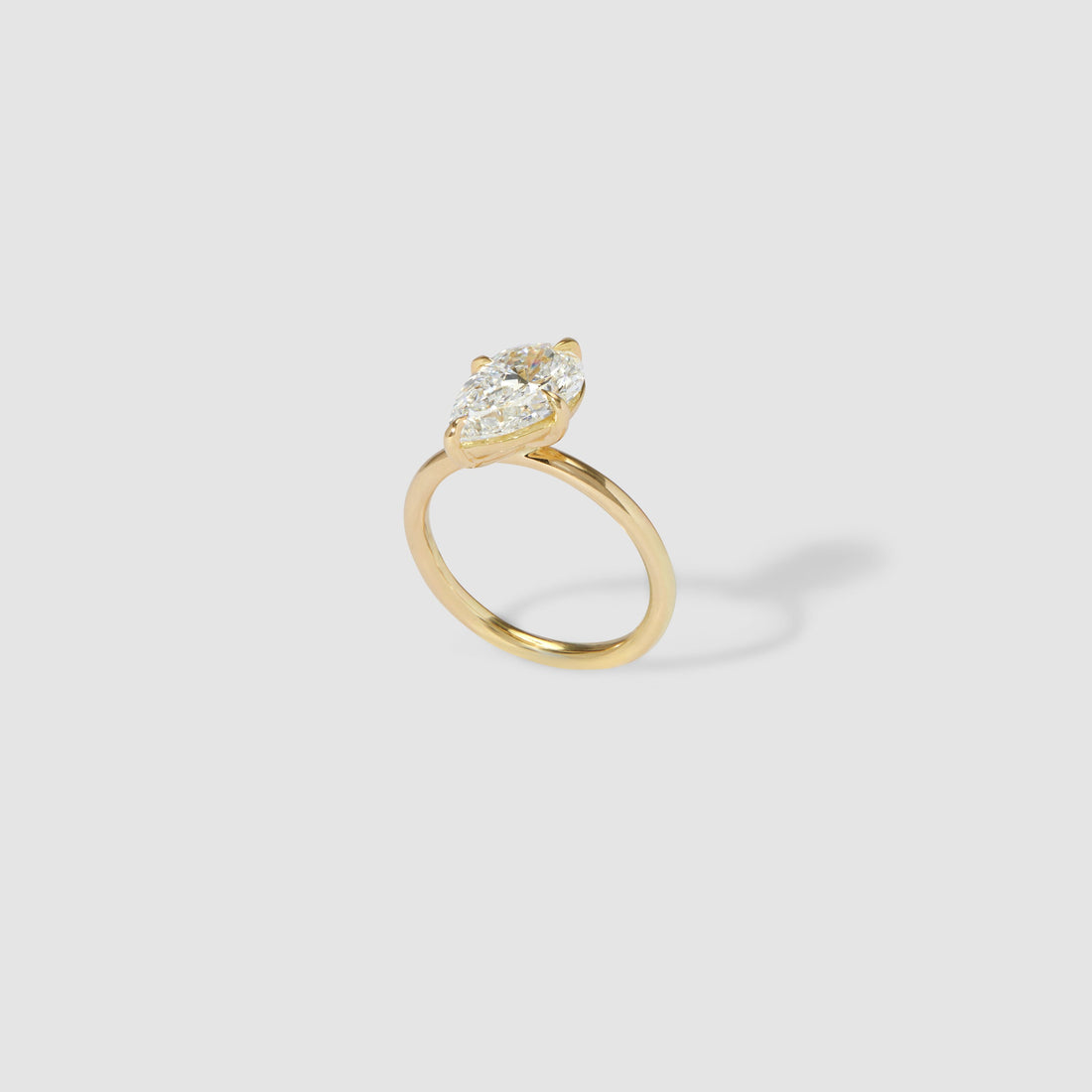 Yootha - Pear Cut Lab Diamond Tilted Solitaire Engagement Ring