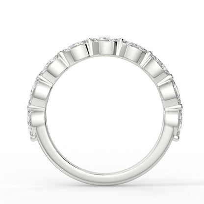 0.47 TCW Marquise Moissanite Bubble Prong Setting Wedding Band - farrellouise
