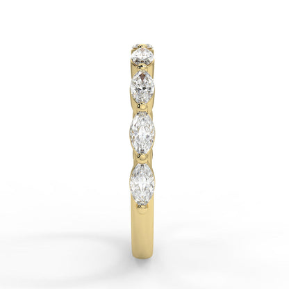 0.47 TCW Marquise Moissanite Bubble Prong Setting Wedding Band - farrellouise