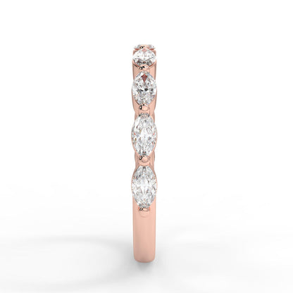 0.47 TCW Marquise Moissanite Bubble Prong Setting Wedding Band - farrellouise