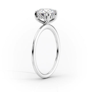 3.0 CT Marquise Moissanite Hidden Halo Engagement Ring