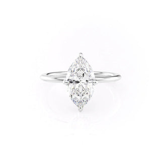 3.0 CT Marquise Moissanite Hidden Halo Engagement Ring