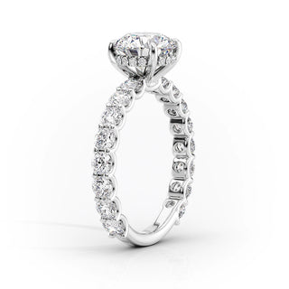 1.0 CT Pear Moissanite Hidden Halo Pave Setting Engagement Ring