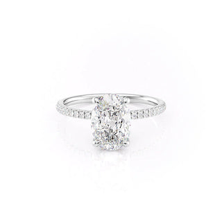 3.0 CT Oval Moissanite Hidden Halo Pave Setting Engagement Ring