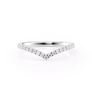 0.18 TCW Round Moissanite Curved Wedding Band