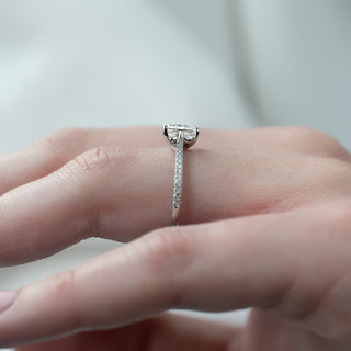 1.0 CT Radiant Moissanite Pave Setting Engagement Ring