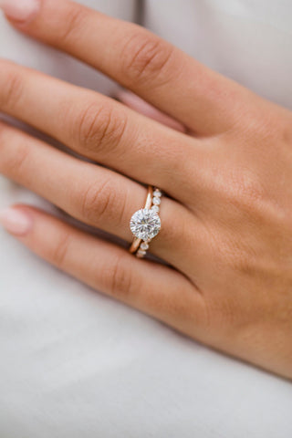2.10 CT Round Solitaire Moissanite Engagement Ring