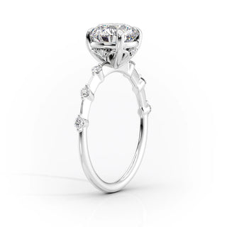 2.0 CT Oval Moissanite Dainty Pave Setting Engagement Ring