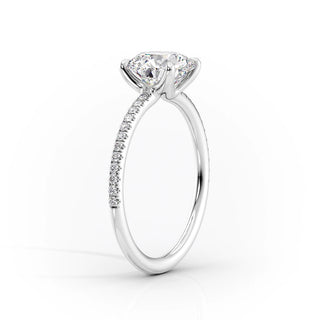 2.50 CT Round Moissanite Pave Setting Engagement Ring