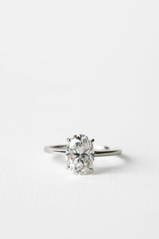 2.10 CT Oval Moissanite Solitaire Engagement Ring