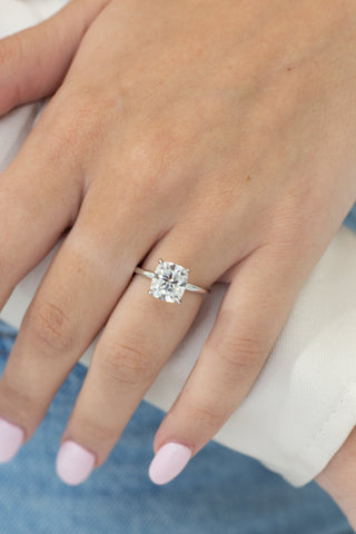 1.80 CT Elongated Cushion Moissanite Solitaire Engagement Ring