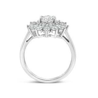 0.50 CT Round Moissanite Floral Halo Engagement Ring