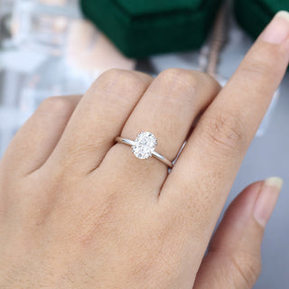 1.33 CT Oval Shaped Moissanite Solitaire Engagement Ring