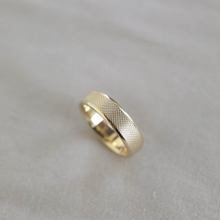 Classic Yellow Gold Textured Men's Band