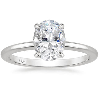 2.0 CT Oval Moissanite Solitaire Engagement Ring
