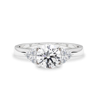 1.0 CT Round Moissanite Cluster Engagement Ring