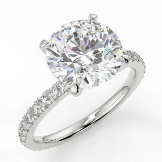 2.0 CT Round Moissanite Pave Setting Engagement Ring