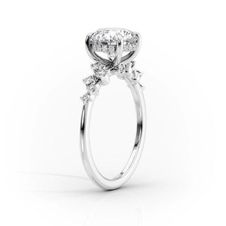 2.50 CT Oval Moissanite Hidden Halo Engagement Ring
