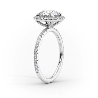 1.50 CT Pear Moissanite Halo Engagement Ring