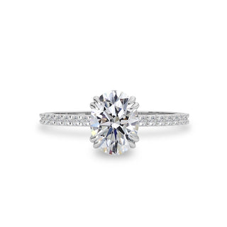 1.25 CT Oval Moissanite Three Stone Engagement Ring