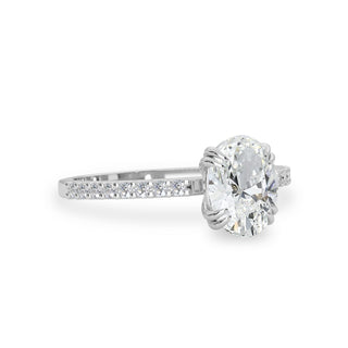 1.25 CT Oval Moissanite Three Stone Engagement Ring
