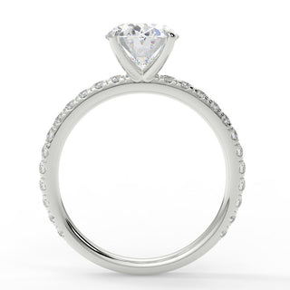1.91 CT Oval Moissanite Pave Setting Engagement Ring