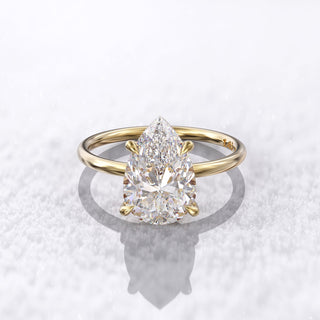 2.50 CT Pear Moissanite Solitaire Engagement Ring