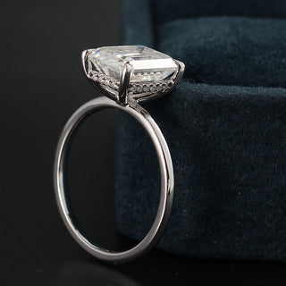 2.50 CT Emerald Moissanite Hidden Halo Engagement Ring