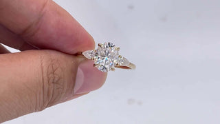 2.44 CT Oval Moissanite Three Stone Engagement Ring