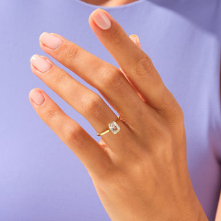 1.50 CT Radiant Moissanite Bezel Engagement Ring